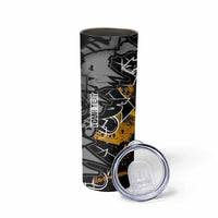 Hip Hop Street Style Skinny Tumbler Yellow and Black Graffiti and Urban Skull Character Design - Wonder Print Shop