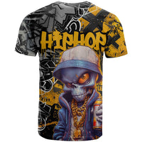 Hip Hop Street Style T Shirt Yellow and Black Graffiti and Urban Skull Character Design - Wonder Print Shop