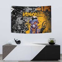 Hip Hop Street Style Tapestry Yellow and Black Graffiti and Urban Skull Character Design - Wonder Print Shop