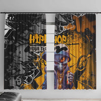 Hip Hop Street Style Window Curtain Yellow and Black Graffiti and Urban Skull Character Design - Wonder Print Shop