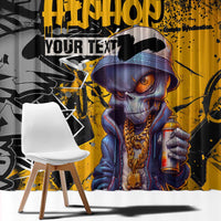 Hip Hop Street Style Window Curtain Yellow and Black Graffiti and Urban Skull Character Design - Wonder Print Shop