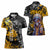Hip Hop Street Style Women Polo Shirt Yellow and Black Graffiti and Urban Skull Character Design - Wonder Print Shop