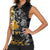 Hip Hop Street Style Women Sleeveless Polo Shirt Yellow and Black Graffiti and Urban Skull Character Design - Wonder Print Shop