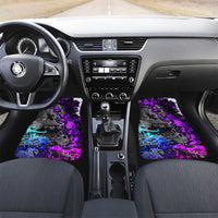 Hip Hop Battle Car Mats Smoking Ape Character and Purple Green Graffiti Street Art Design - Wonder Print Shop