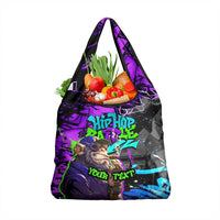 Hip Hop Battle Grocery Bag Smoking Ape Character and Purple Green Graffiti Street Art Design - Wonder Print Shop