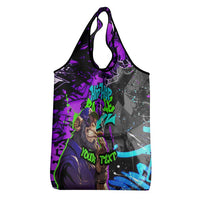Hip Hop Battle Grocery Bag Smoking Ape Character and Purple Green Graffiti Street Art Design - Wonder Print Shop