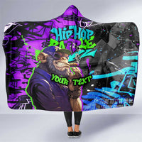 Hip Hop Battle Hooded Blanket Smoking Ape Character and Purple Green Graffiti Street Art Design - Wonder Print Shop