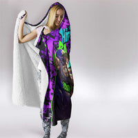 Hip Hop Battle Hooded Blanket Smoking Ape Character and Purple Green Graffiti Street Art Design - Wonder Print Shop