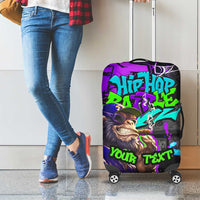 Hip Hop Battle Luggage Cover Smoking Ape Character and Purple Green Graffiti Street Art Design - Wonder Print Shop