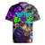 Hip Hop Battle Rugby Jersey Smoking Ape Character and Purple Green Graffiti Street Art Design - Wonder Print Shop