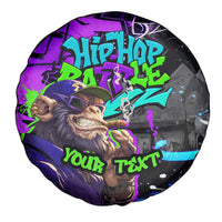 Hip Hop Battle Spare Tire Cover Smoking Ape Character and Purple Green Graffiti Street Art Design - Wonder Print Shop