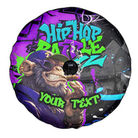 Hip Hop Battle Spare Tire Cover Smoking Ape Character and Purple Green Graffiti Street Art Design - Wonder Print Shop