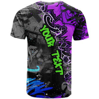 Hip Hop Battle T Shirt Smoking Ape Character and Purple Green Graffiti Street Art Design - Wonder Print Shop