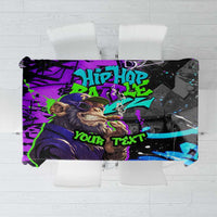 Hip Hop Battle Tablecloth Smoking Ape Character and Purple Green Graffiti Street Art Design - Wonder Print Shop