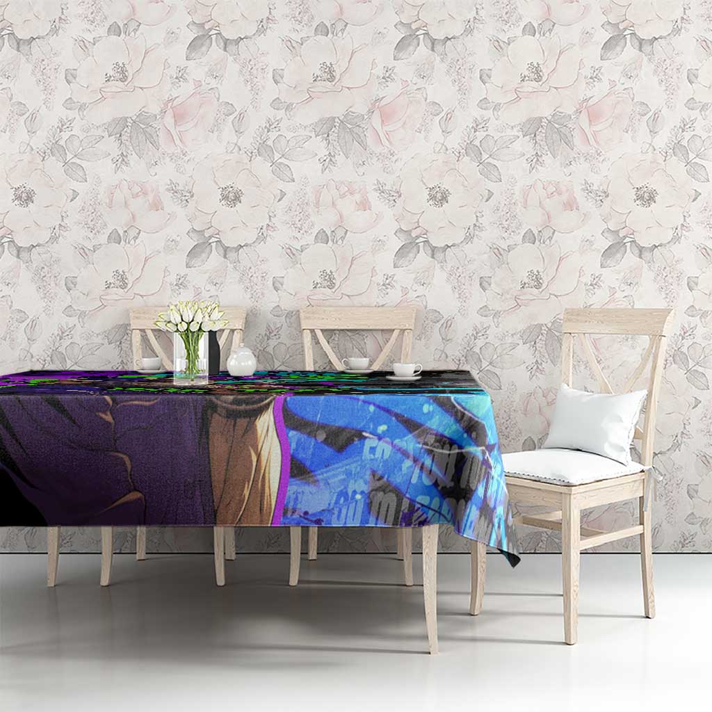 Hip Hop Battle Tablecloth Smoking Ape Character and Purple Green Graffiti Street Art Design - Wonder Print Shop