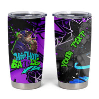 Hip Hop Battle Tumbler Cup Smoking Ape Character and Purple Green Graffiti Street Art Design - Wonder Print Shop