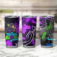 Hip Hop Battle Tumbler Cup Smoking Ape Character and Purple Green Graffiti Street Art Design - Wonder Print Shop