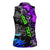 Hip Hop Battle Women Sleeveless Polo Shirt Smoking Ape Character and Purple Green Graffiti Street Art Design - Wonder Print Shop