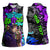 Hip Hop Battle Women Sleeveless Polo Shirt Smoking Ape Character and Purple Green Graffiti Street Art Design - Wonder Print Shop