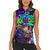 Hip Hop Battle Women Sleeveless Polo Shirt Smoking Ape Character and Purple Green Graffiti Street Art Design - Wonder Print Shop