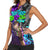 Hip Hop Battle Women Sleeveless Polo Shirt Smoking Ape Character and Purple Green Graffiti Street Art Design - Wonder Print Shop