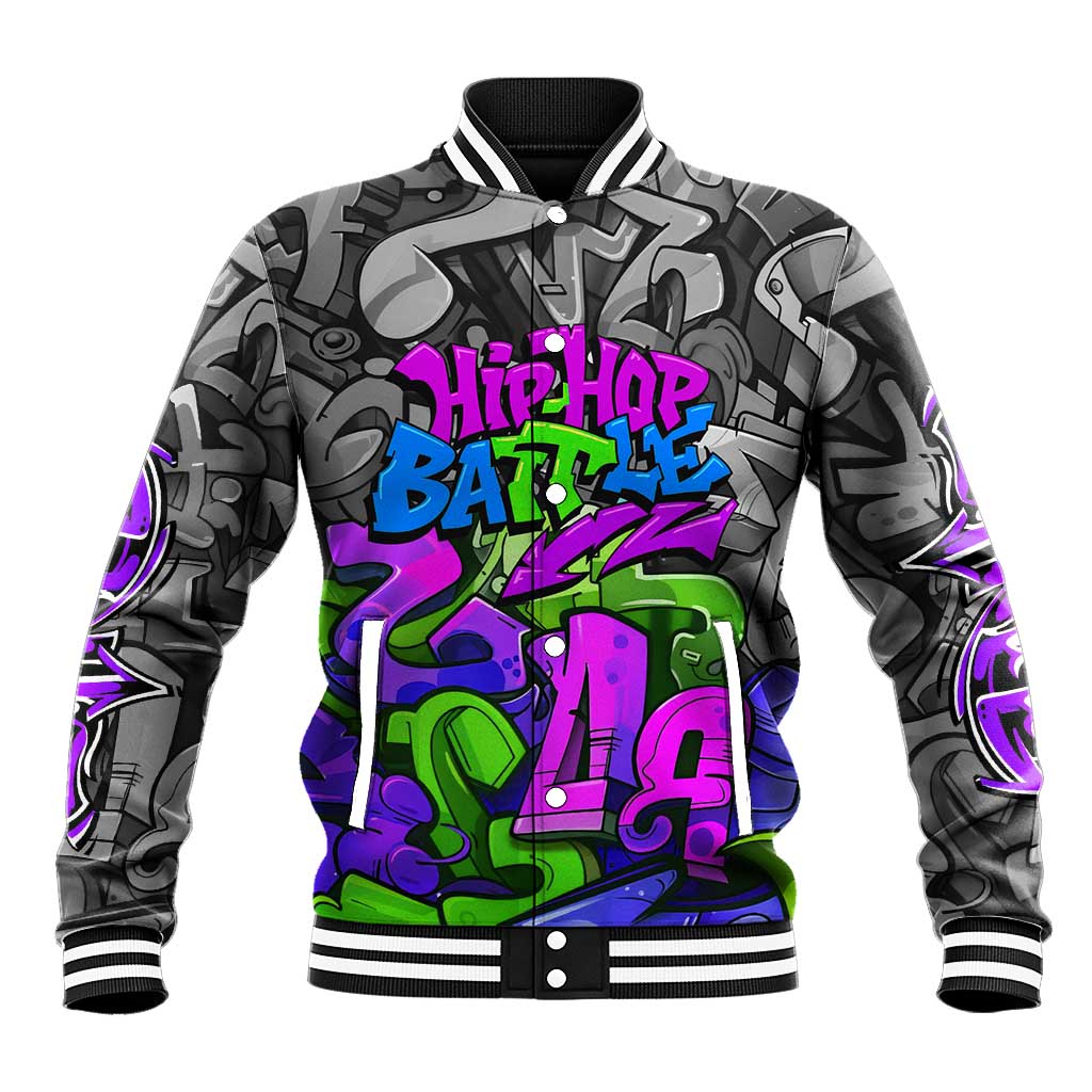 Hip Hop Battle Baseball Jacket Spray Can Kid Character and Colorful Graffiti Street Art Design - Wonder Print Shop