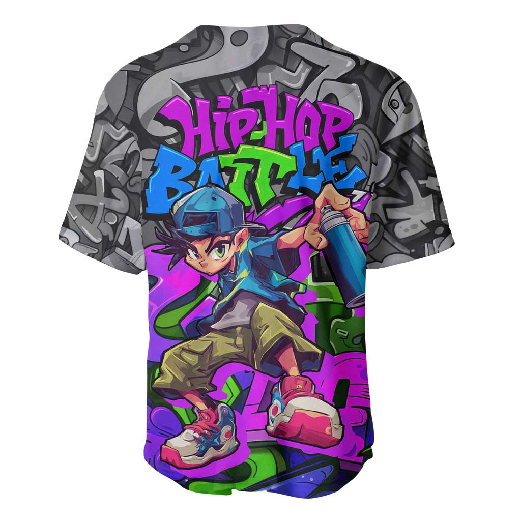 Hip Hop Battle Baseball Jersey Spray Can Kid Character and Colorful Graffiti Street Art Design - Wonder Print Shop