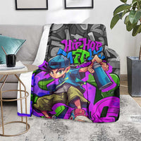 Hip Hop Battle Blanket Spray Can Kid Character and Colorful Graffiti Street Art Design - Wonder Print Shop