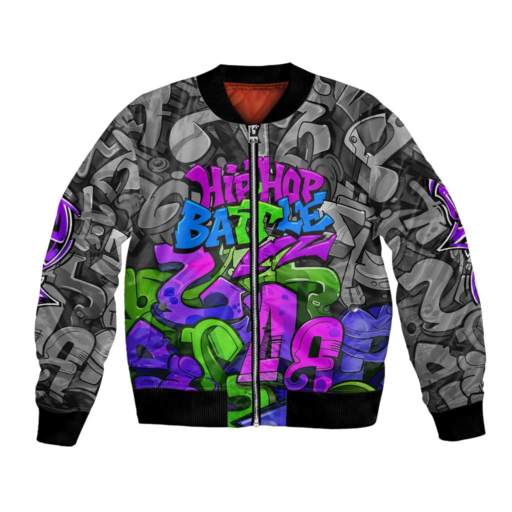 Hip Hop Battle Bomber Jacket Spray Can Kid Character and Colorful Graffiti Street Art Design - Wonder Print Shop