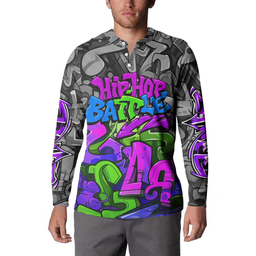 Hip Hop Battle Button Sweatshirt Spray Can Kid Character and Colorful Graffiti Street Art Design - Wonder Print Shop