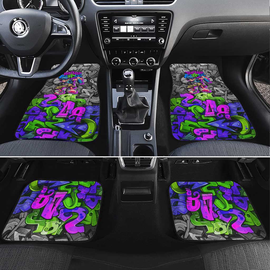 Hip Hop Battle Car Mats Spray Can Kid Character and Colorful Graffiti Street Art Design - Wonder Print Shop