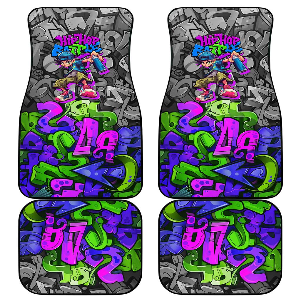 Hip Hop Battle Car Mats Spray Can Kid Character and Colorful Graffiti Street Art Design - Wonder Print Shop
