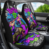 Hip Hop Battle Car Seat Cover Spray Can Kid Character and Colorful Graffiti Street Art Design - Wonder Print Shop