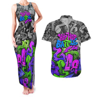 Hip Hop Battle Couples Matching Tank Maxi Dress and Hawaiian Shirt Spray Can Kid Character and Colorful Graffiti Street Art Design - Wonder Print Shop