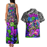 Hip Hop Battle Couples Matching Tank Maxi Dress and Hawaiian Shirt Spray Can Kid Character and Colorful Graffiti Street Art Design - Wonder Print Shop