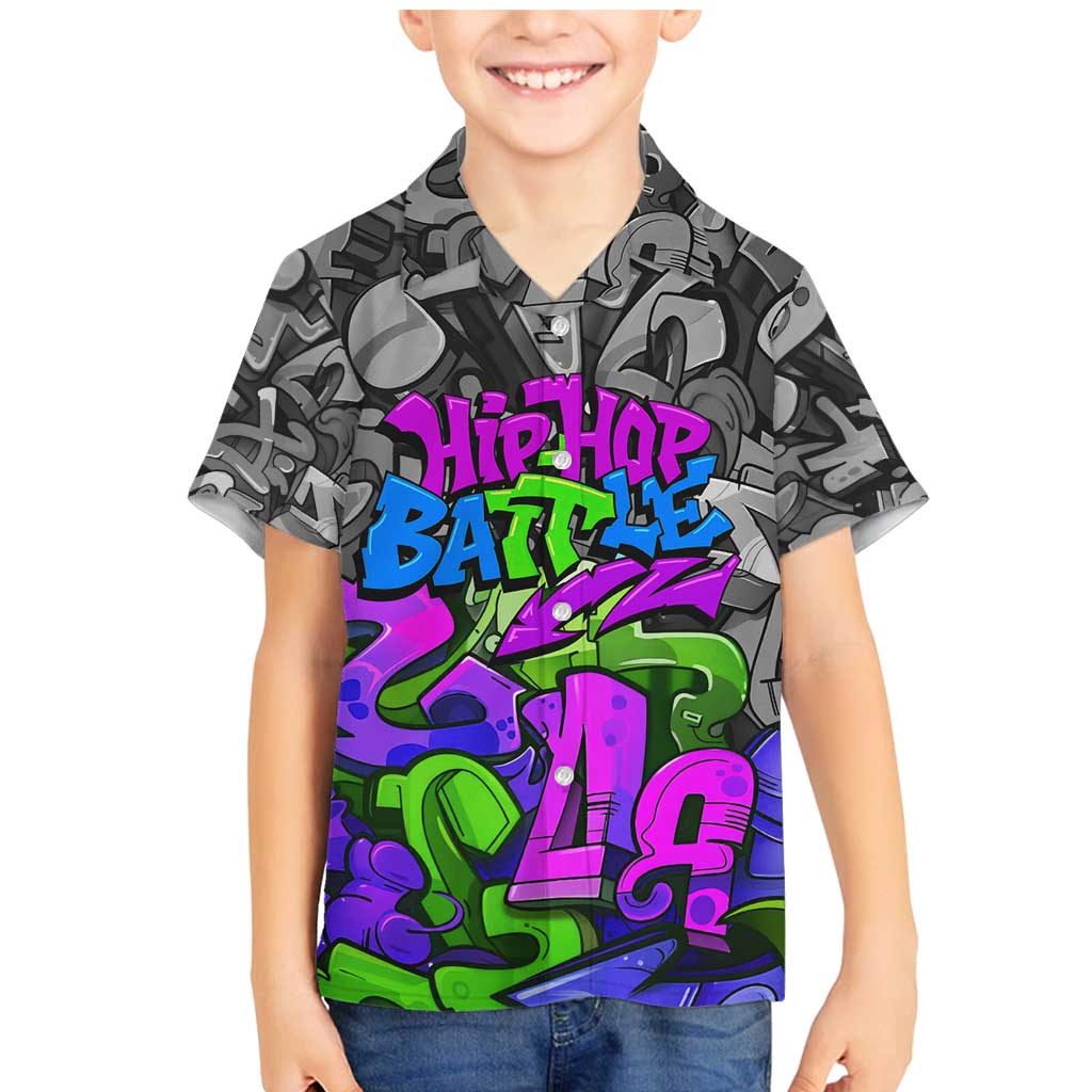 Hip Hop Battle Family Matching Mermaid Dress and Hawaiian Shirt Spray Can Kid Character and Colorful Graffiti Street Art Design - Wonder Print Shop