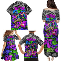 Hip Hop Battle Family Matching Puletasi and Hawaiian Shirt Spray Can Kid Character and Colorful Graffiti Street Art Design - Wonder Print Shop