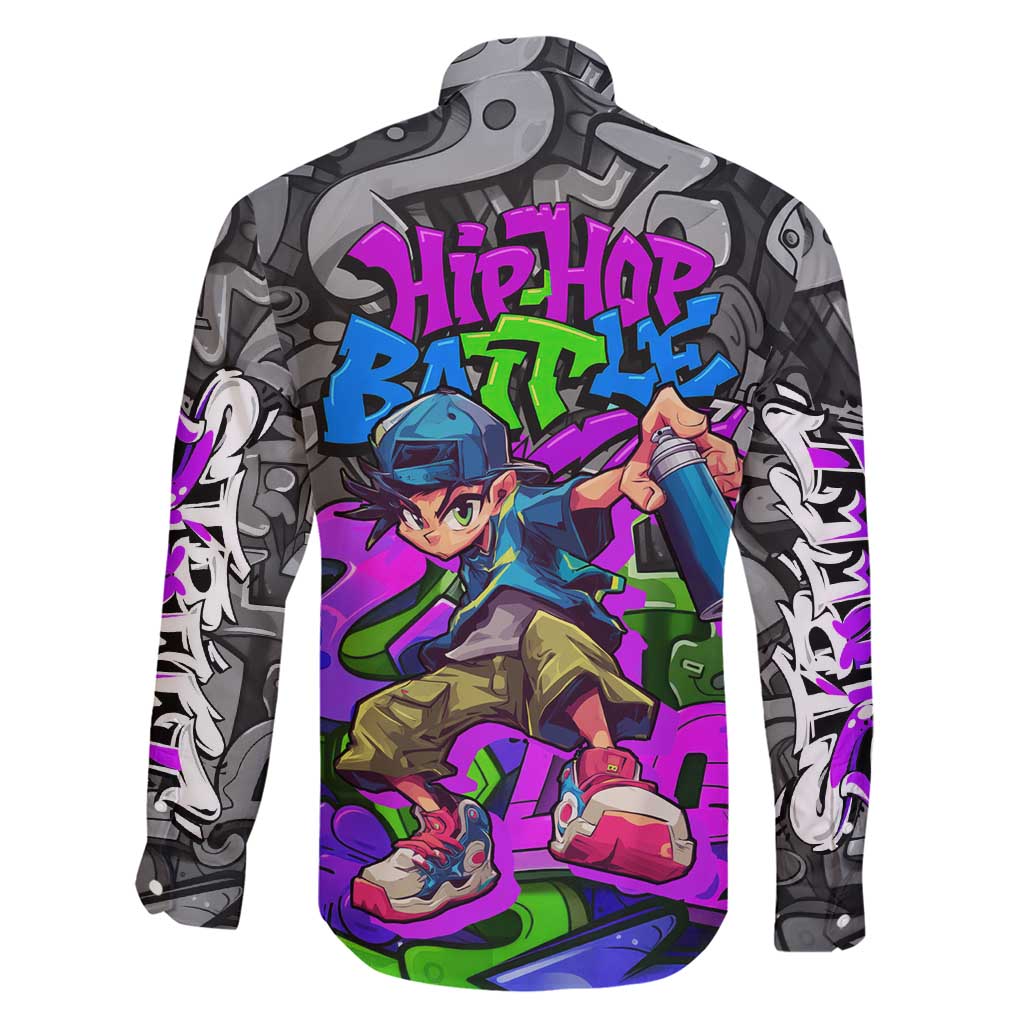 Hip Hop Battle Family Matching Short Sleeve Bodycon Dress and Hawaiian Shirt Spray Can Kid Character and Colorful Graffiti Street Art Design - Wonder Print Shop