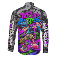 Hip Hop Battle Family Matching Short Sleeve Bodycon Dress and Hawaiian Shirt Spray Can Kid Character and Colorful Graffiti Street Art Design - Wonder Print Shop