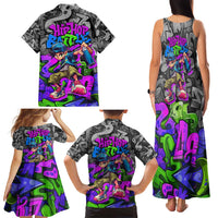 Hip Hop Battle Family Matching Tank Maxi Dress and Hawaiian Shirt Spray Can Kid Character and Colorful Graffiti Street Art Design - Wonder Print Shop