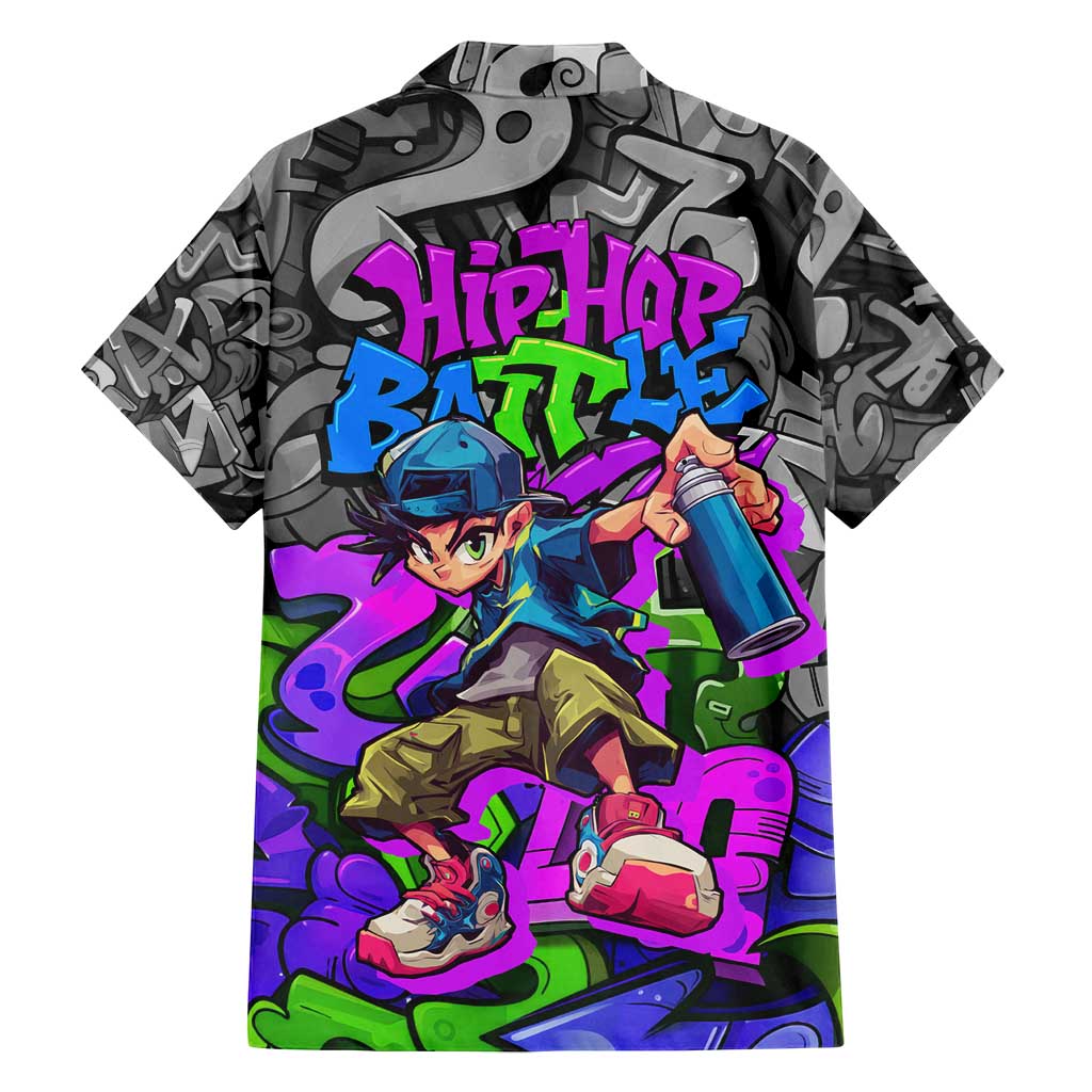 Hip Hop Battle Family Matching Tank Maxi Dress and Hawaiian Shirt Spray Can Kid Character and Colorful Graffiti Street Art Design - Wonder Print Shop