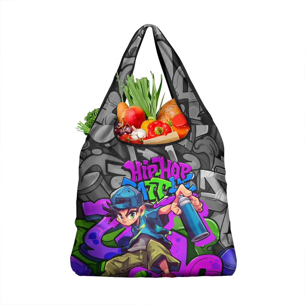 Hip Hop Battle Grocery Bag Spray Can Kid Character and Colorful Graffiti Street Art Design - Wonder Print Shop