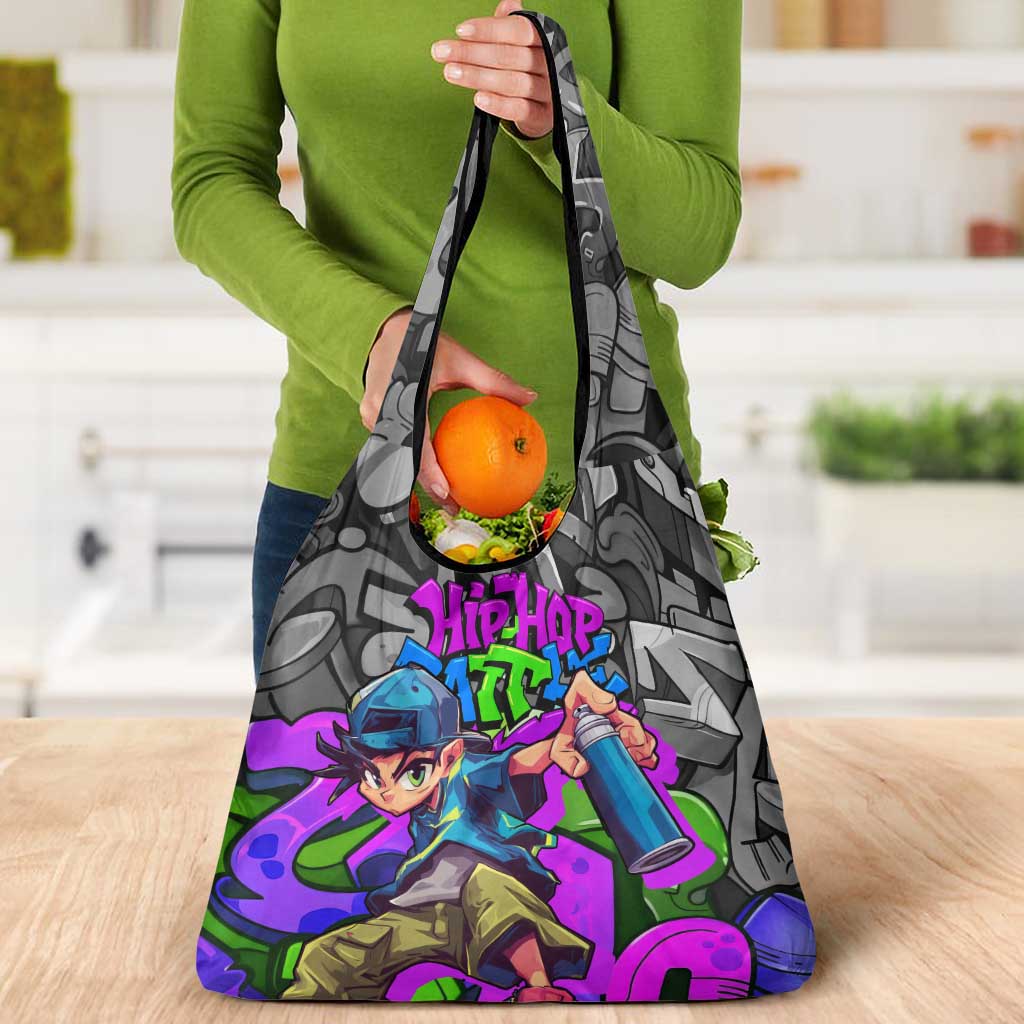 Hip Hop Battle Grocery Bag Spray Can Kid Character and Colorful Graffiti Street Art Design - Wonder Print Shop