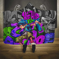 Hip Hop Battle Hooded Blanket Spray Can Kid Character and Colorful Graffiti Street Art Design - Wonder Print Shop