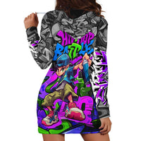 Hip Hop Battle Hoodie Dress Spray Can Kid Character and Colorful Graffiti Street Art Design - Wonder Print Shop
