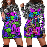 Hip Hop Battle Hoodie Dress Spray Can Kid Character and Colorful Graffiti Street Art Design - Wonder Print Shop