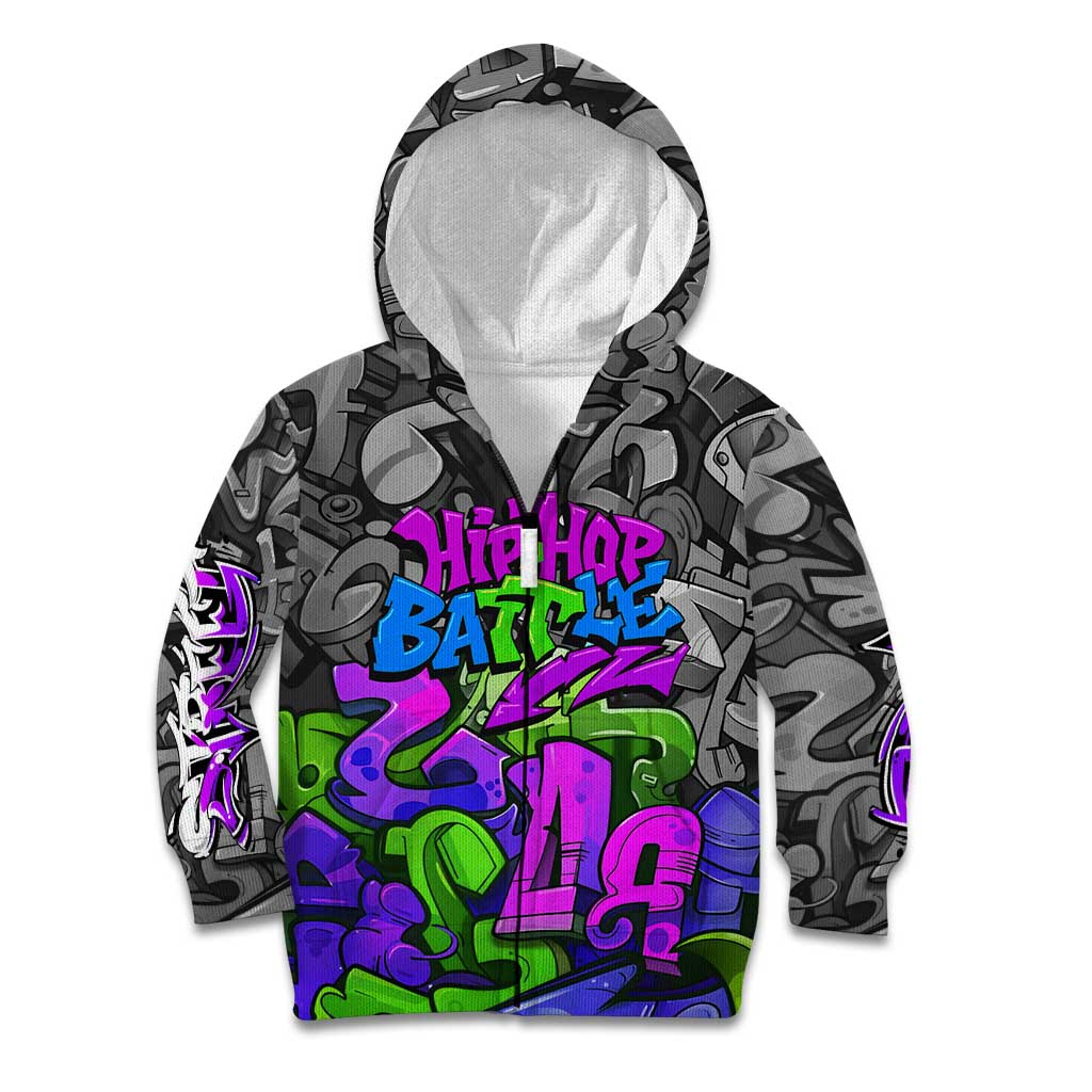 Hip Hop Battle Kid Hoodie Spray Can Kid Character and Colorful Graffiti Street Art Design - Wonder Print Shop