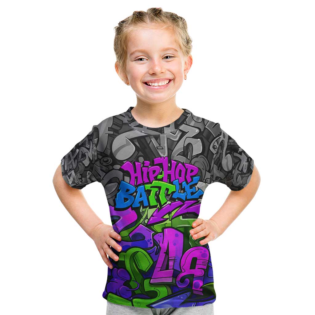 Hip Hop Battle Kid T Shirt Spray Can Kid Character and Colorful Graffiti Street Art Design - Wonder Print Shop