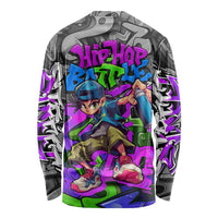 Hip Hop Battle Long Sleeve Shirt Spray Can Kid Character and Colorful Graffiti Street Art Design - Wonder Print Shop