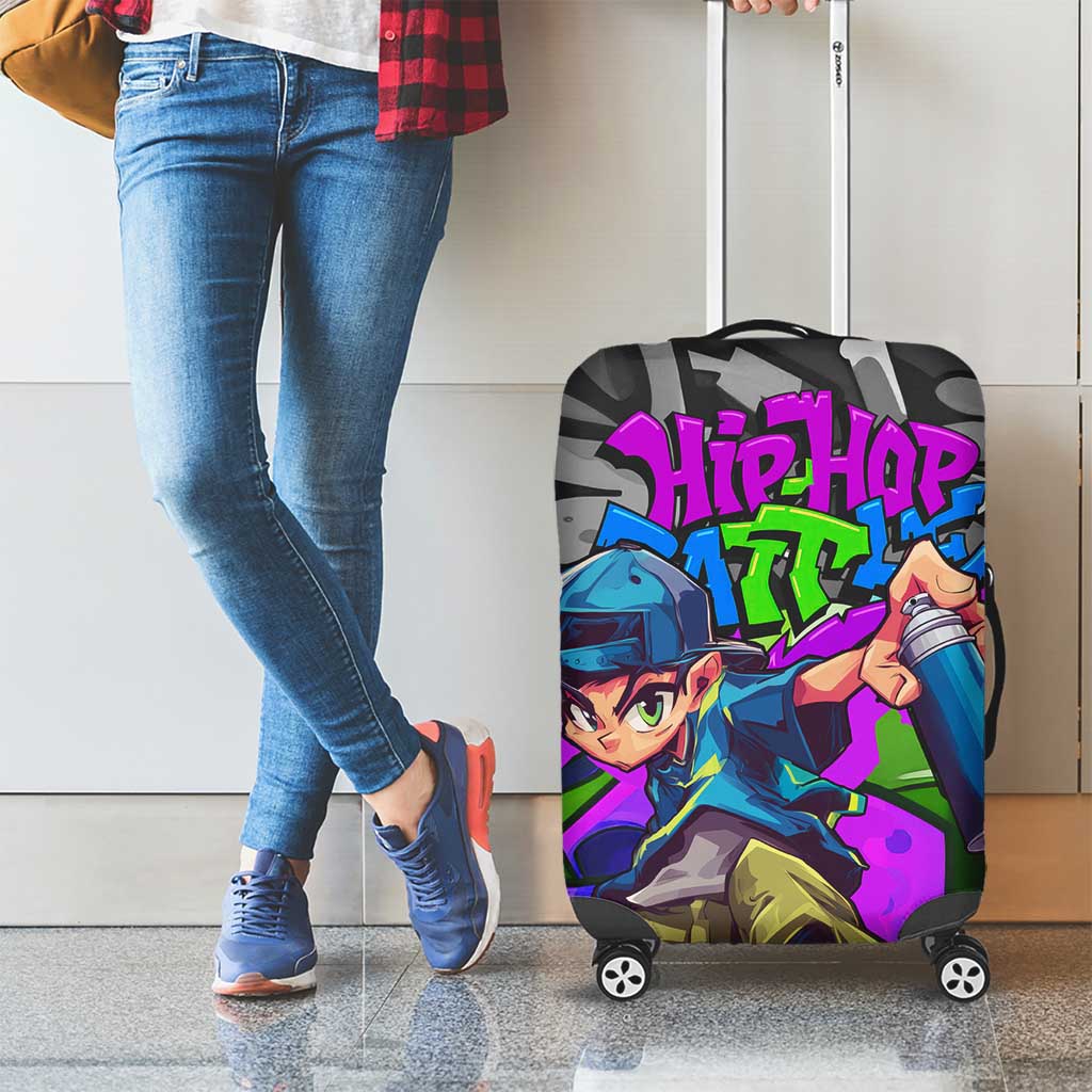 Hip Hop Battle Luggage Cover Spray Can Kid Character and Colorful Graffiti Street Art Design - Wonder Print Shop